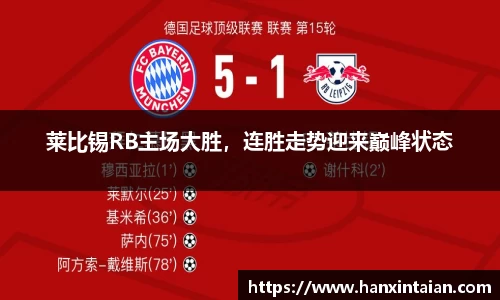 莱比锡RB主场大胜，连胜走势迎来巅峰状态